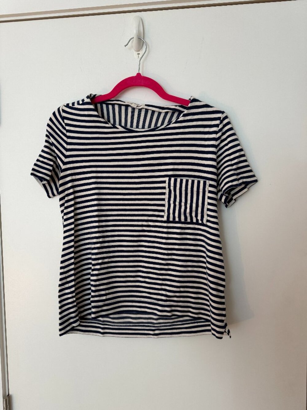 Madewell Navy & White Striped Top